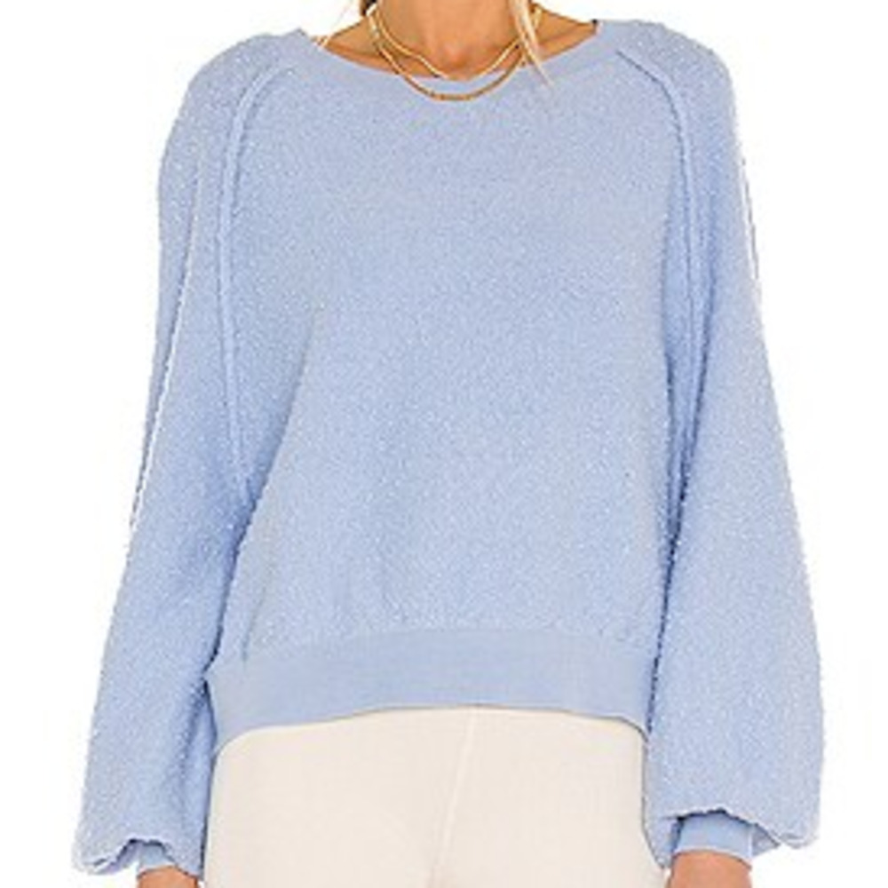 Free People Found My Friend Pullover in Crystal Sky in Blue